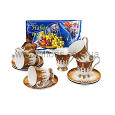 набор кофейный керамика S&T - 12пр. 90мл Золота соната 034-12-90/У