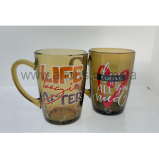 кружка стекло "дымка" Gallery - 330мл "Coffee"