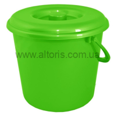 ведро пластмассовое пищевое с кр Алеана - 8 л. оливковое