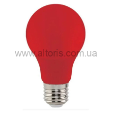 Лампа LED BULBS - Е27  3W A60 175-250V красная