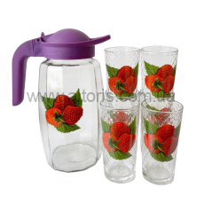 набор для сока, стекло Житомир - Микс (фрукты и цветы) (1 кувш.+6ст.)