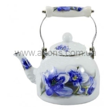 чайник эмаль ZAUBERG - 2,0л "Blue орхидея"10/L керам.ручка