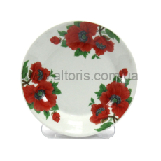 тарелка мелкая керамика Interos - №7 Маки 8866 /3110