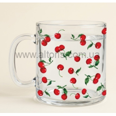 кружка стекло Herbata Gallery - 320мл "Cherry boom"