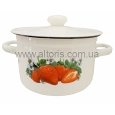 кастрюля эмаль НМ цилиндр. 4,5л/2 1615/2 - Клубника