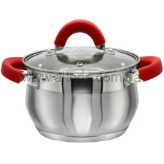 кастрюля Zauberg - 5,0л н/ж сфера. стекл.кр.ZB 5R  RED