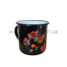 кружка эмаль НМ 1л/4, 0107/4 - Гранат (черная)