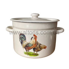 кастрюля эмаль НМ цилиндр. 9л/2 1621/2 - Петухи