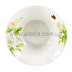 тарелка глубокая керамика Interos - №8 Белая роза Д=200мм 18031С