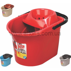 ведро пластмассовое с отжимом  овал ELIF PLASTIC - 13л (29х40х30 СМ)