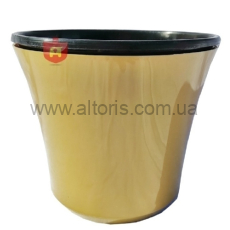 кашпо двойной цветной Гемопласт - №4 золотой