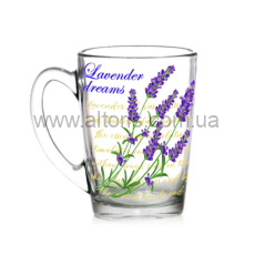 кружка стекло "Lavender" Gallery - 330мл White coffe