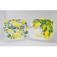 блюдо стеклокерамика  "Parma" Gallery - 21*18см  "Citrus lemon" прямоуг.