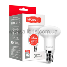 лампа LED MAXUS - R39 3.5W 3000K E14, 120°