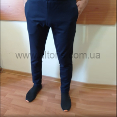 штаны мужские трикотажные зауженные - 46-48 L  синие