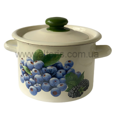 кастрюля эмаль НМ цилиндр. 3л/2 1612/2 - Голубика (молочная)