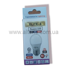 лампа LED HOROZ - 6W 6400 E27 1000Lm 175-250V  ( шарик )