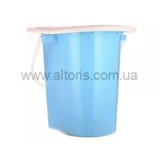 ведро-туалет 17л пластмассовое с крышкой Консенсус - голубое