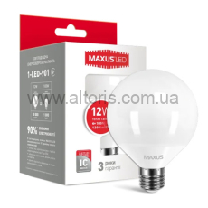 лампа LED MAXUS - G95 12W 3000К 220V E27