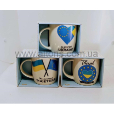 кружка керамика "Бочка" Gallery - 350 мл  "Support  UKRAINE"