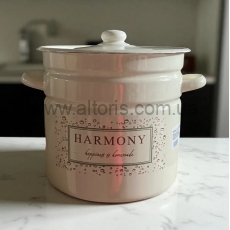 кастрюля эмаль НМ цилиндр. 12л/2  1624/2 - Гармония (молочная)