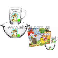 набор детский стекло - 2 пр. Котик 942691