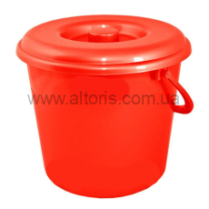 ведро пластмассовое пищевое с кр Алеана - 10 л. красное