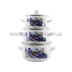 набор посуды Zauberg эмаль - 2л/3л/3,5л, Лаванда, 3W