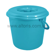 ведро пластмассовое пищевое с кр Алеана - 14 л. оливковый