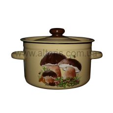 кастрюля эмаль НМ цилиндр. 7л/2 1620/2 - Грибы(крем)