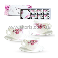 сервиз чайный стеклокерамика S&T - 12пр. Орхидея 30055-15022