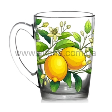 кружка стекло "White coffe" Gallery - 330мл "Лимон"