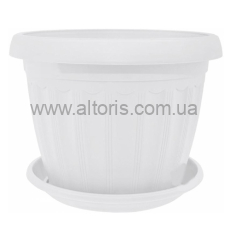 горшок для цветов "Терра" с подст./Алеана/ - 17*13 ( 2,8 л ) белый