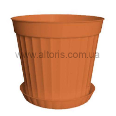 горшок для цветов "Ребро"/Гемопласт/ - №10 терракот д250