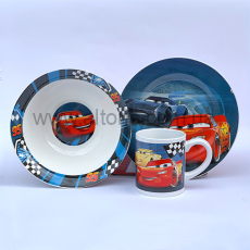 набор детский керамика Interos - 3пр.Тачки TO-7