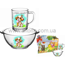 набор детский стекло - 2 пр. Песик 942691