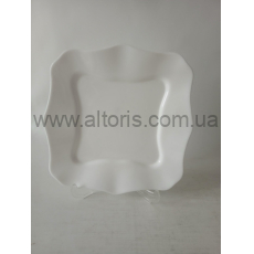 тарелка мелкая стеклокерамика Vinnarc - №10  квадратна плоска white Flower LFHP100