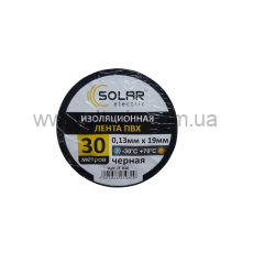 изолента ПВХ TM SOLAR - 19мм*30м. черная