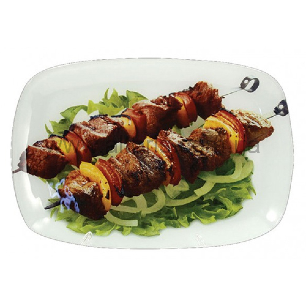 блюдо стекло Lumines - 34,5*23,5 прямоуг. Шашлык 312