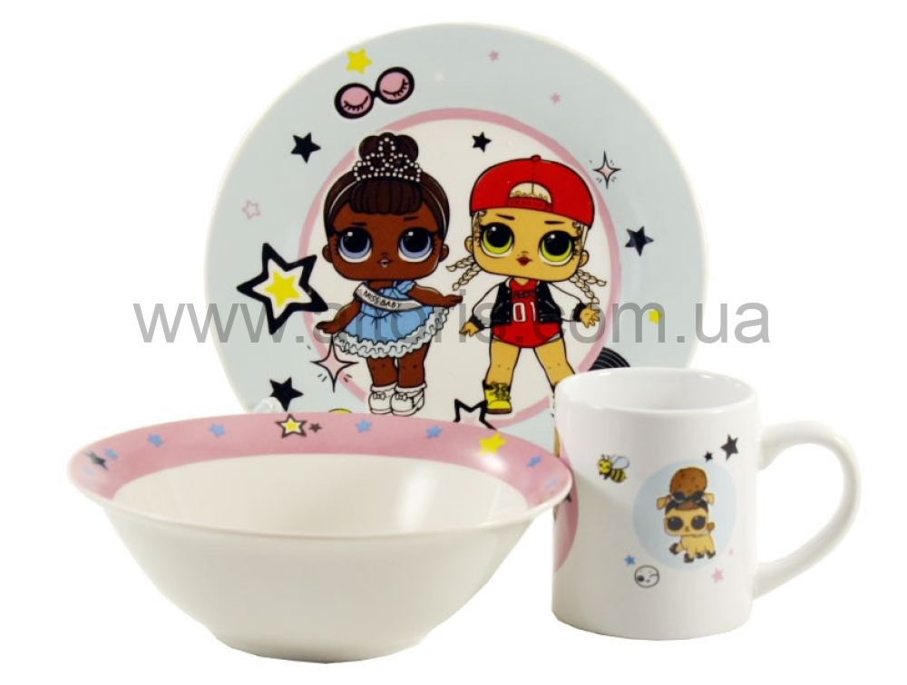 набор детский керамика Interos - 3пр. Лялька Лол  TO-17