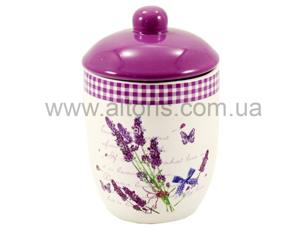сахарница керамическая Interos в подар. уп. - 520мл Лаванда 3528 LV