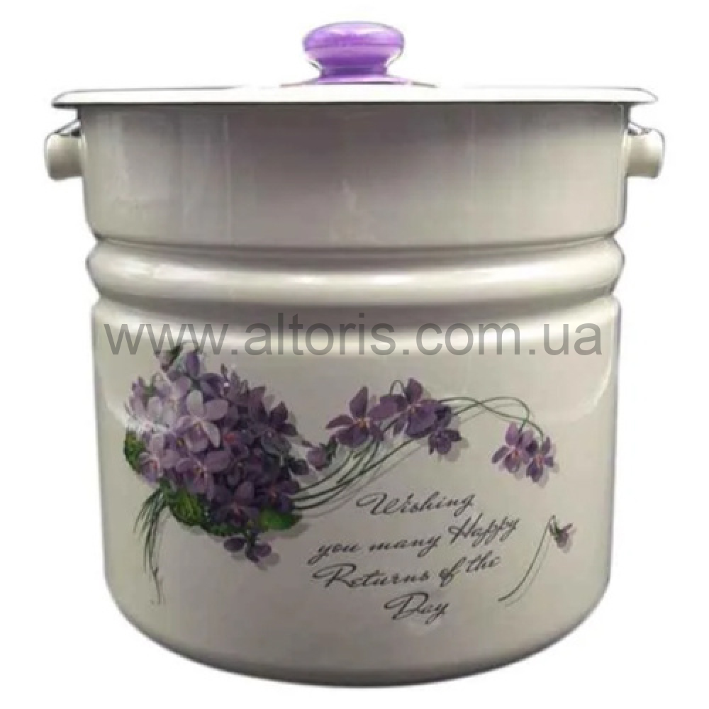 ведро с крышкой НМ 12л/2 цилиндр. 1224/2 - Виола