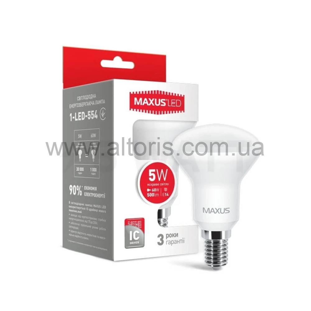 лампа LED MAXUS - R50 5W 4100K E14