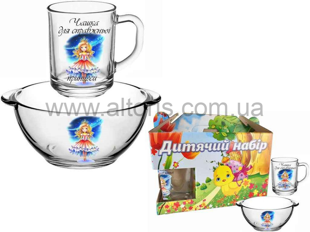 набор детский стекло - 2 пр. Принцеса 942691