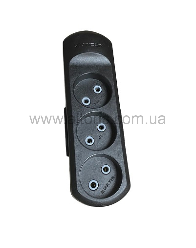 колодка Neomax - 3 гн. без.зазем черная NX510300