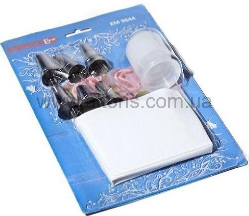 кондитерский мешок EMPIRE - 6 нерж.насадок + адаптер, 9644