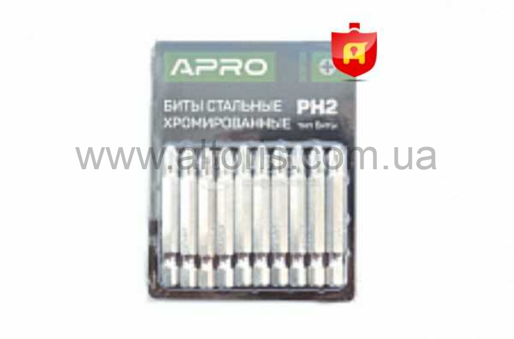 набор бит APRO  - РН2*25мм хром, 10шт/уп