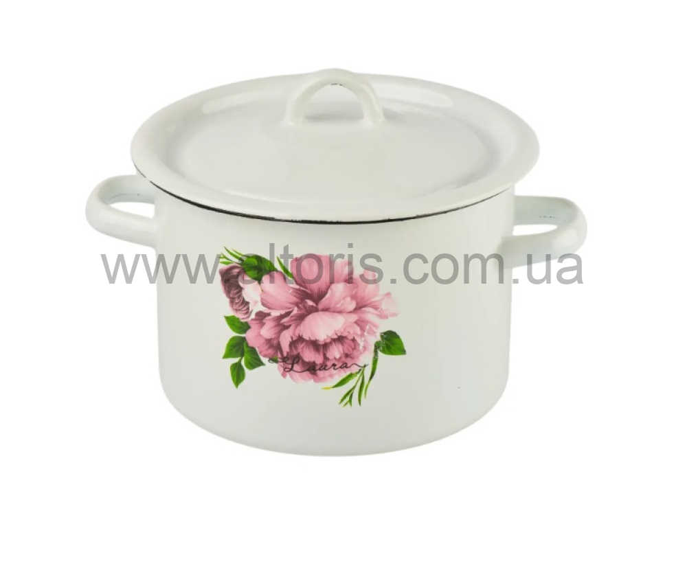 кастрюля эмаль НМ цилиндр. 4,5л/2 1615/2 - Лаура