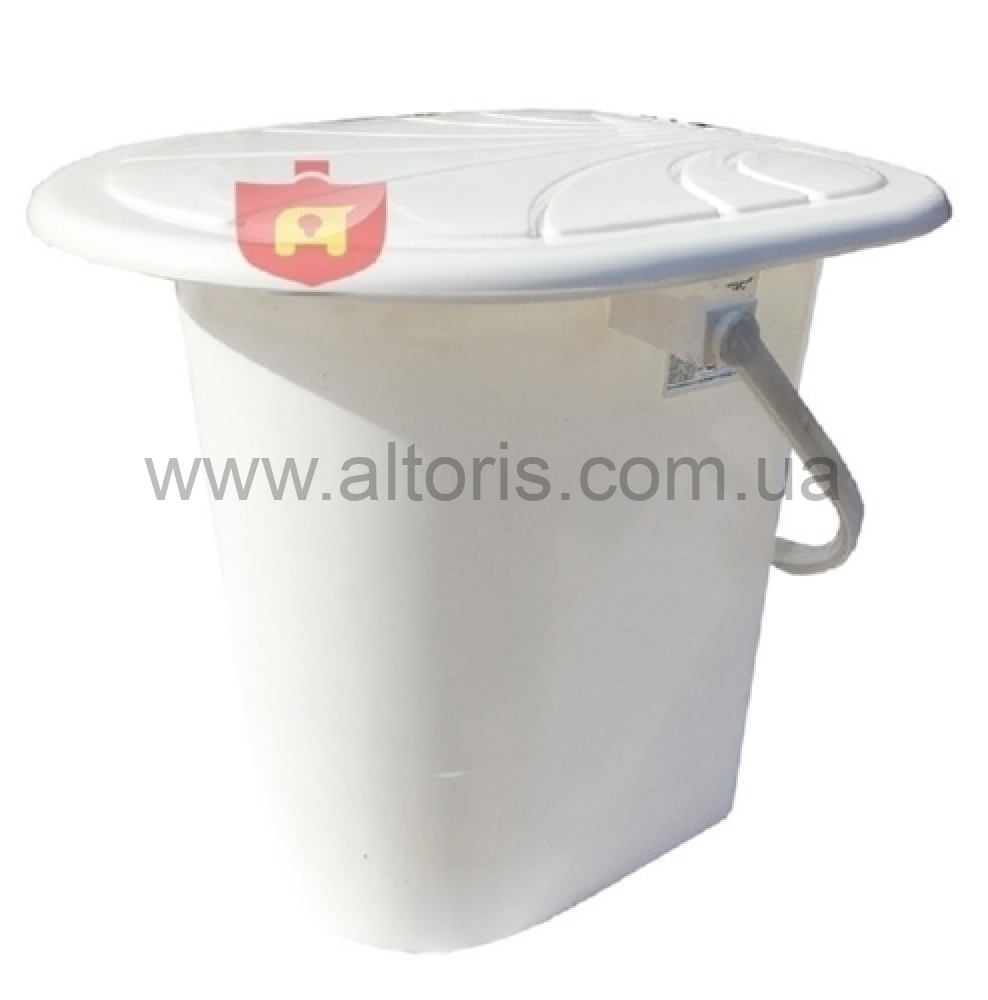 ведро-туалет 17л пластмассовое с крышкой Консенсус - белый