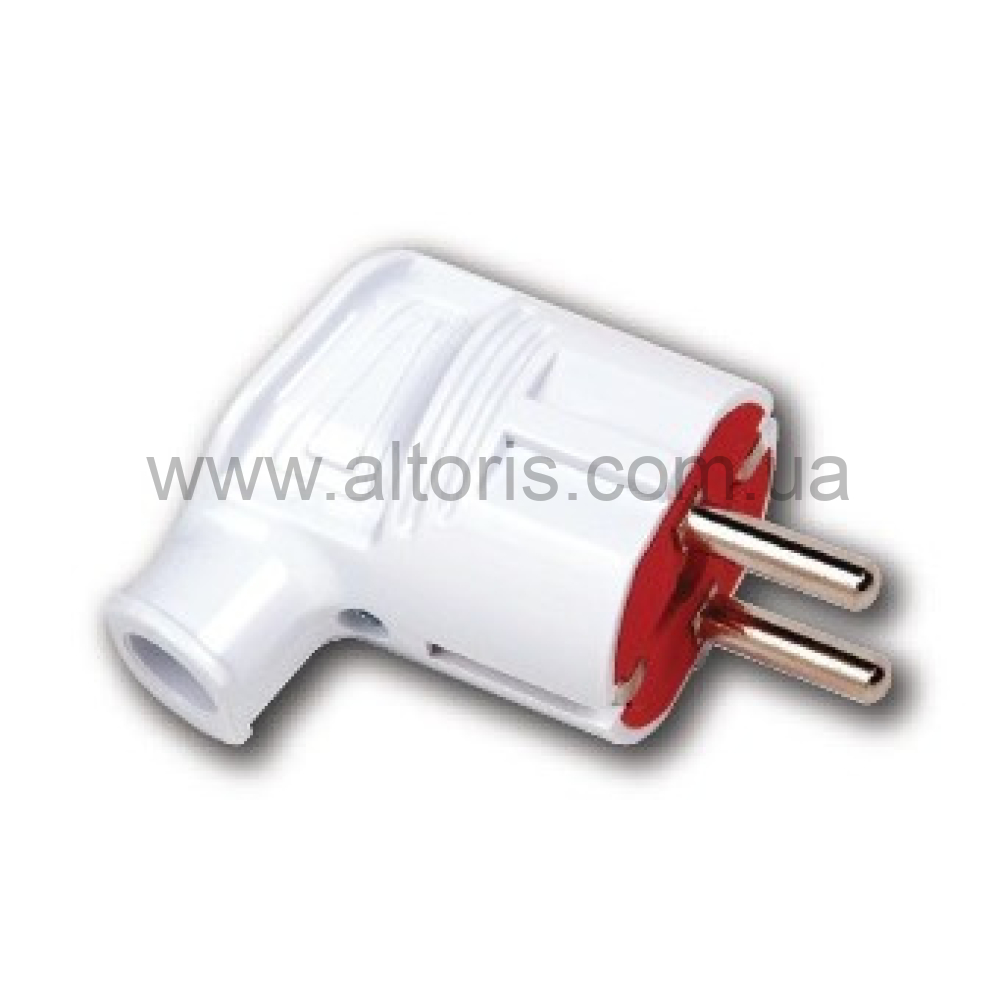 вилка эл. HOROZ - угловая с заземлением